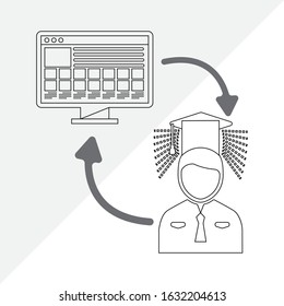 Online Learning Icon on white Background
