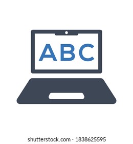 Online learning icon on white background