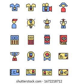 icono de aprendizaje en línea. perfecto para aplicaciones, web, logotipo y plantilla de presentación. estilo de línea rellena de diseño de iconos. parte 2 del diseño de conjunto de iconos