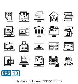 Online Learning Icon Set Vector Illustration Stock Vector (Royalty Free ...