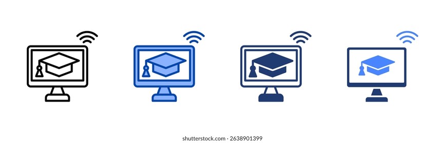Online Learning icon sheet multiple style collection