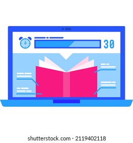 Icono de aprendizaje en línea. Vector de velocidad de lectura de entrenamiento. Servicio de Internet de prueba rápida para mejorar la capacidad de lectura
