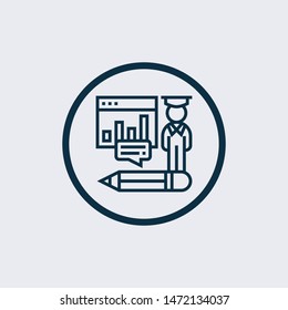 Online learning icon in trendy design style. Online learning icon isolated on white background. Online learning vector icon simple and modern flat symbol for web site, mobile, logo, app