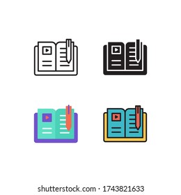 online learning icon vector with different style design. isolated on white background