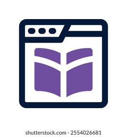 online learning icon. vector dual tone icon for your website, mobile, presentation, and logo design.