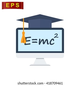 online learning icon, vector online education, isolated webcast sign