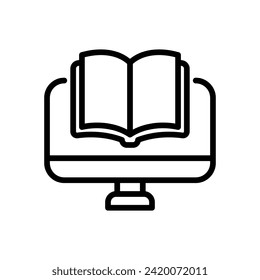 online learning icon vector in line style