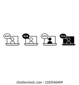 Online learning icon vector set. webinar illustration sign collection. web school symbol.