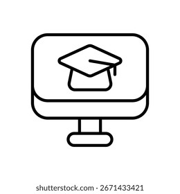 Icono de aprendizaje en línea Vector ilustración de stock