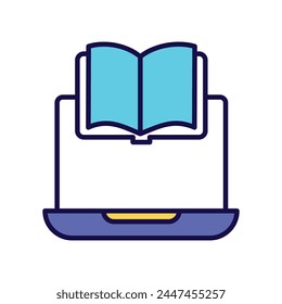 icono de aprendizaje en línea con fondo blanco Vector ilustración de stock