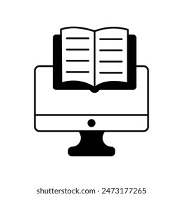 icono de aprendizaje en línea con fondo blanco Vector ilustración de stock