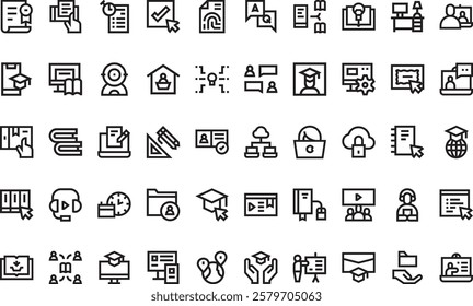 Online learning icons High-Quality Vector Icons Collection with Editable Stroke. Ideal for Professional and Creative Projects