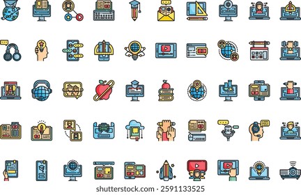 Online learning icons High-Quality Vector Icons Collection with Editable Stroke. Ideal for Professional and Creative Projects.