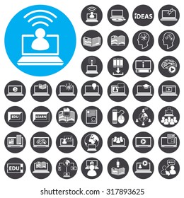 Online Learning icons set. Illustration EPS10