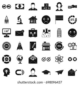 Online learning icons set. Simple style of 36 online learning vector icons for web isolated on white background