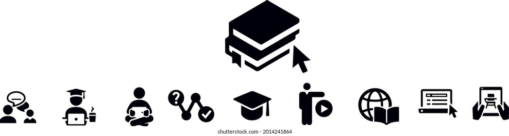 Online Learning Icons vector design 