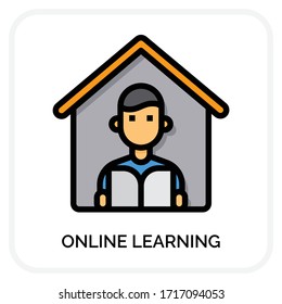 Online learning icons for web design, book, ads, app, project etc.
