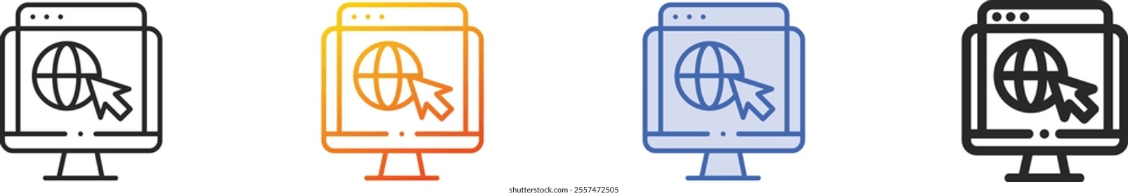 online learning icon.Thin Linear, Gradient, Blue Stroke and bold Style Design Isolated On White Background