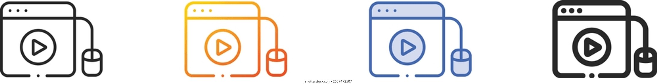 online learning icon.Thin Linear, Gradient, Blue Stroke and bold Style Design Isolated On White Background