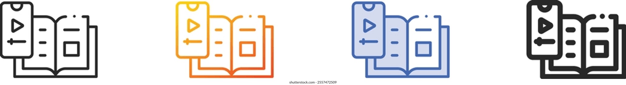 online learning icon.Thin Linear, Gradient, Blue Stroke and bold Style Design Isolated On White Background