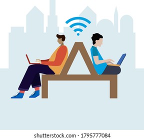  online learning illustration, people learning illustration