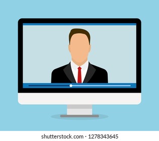 Online learning illustration. Webinar. Vector illustration