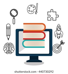 online learning  isolated icon design, vector illustration  graphic 