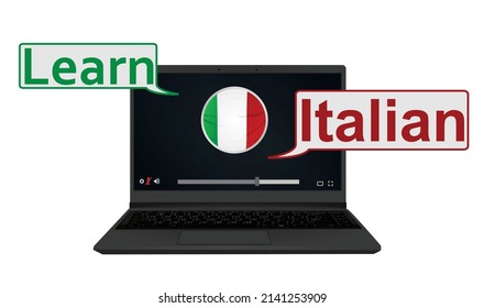 Online learning Italian language. vector