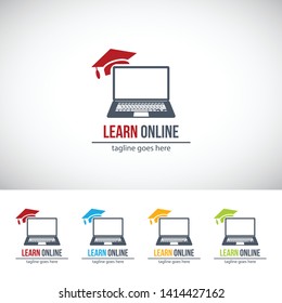 Online learning - learn online icon. Vector illustration