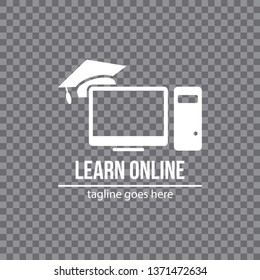 Online learning - learn online sign. Vector illustration
