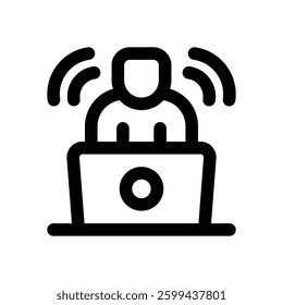 online learning line icon. Clean and minimalist vector icon for websites, mobile apps, presentations, and logos. Fully scalable and customizable for any project.