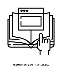 Online learning line icon, concept sign, outline vector illustration, linear symbol.