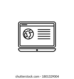icono de línea de aprendizaje en línea. Los signos y símbolos se pueden utilizar para web, logotipo, aplicación móvil, interfaz de usuario, UX