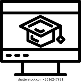 Online Learning Line Vector Icon Design