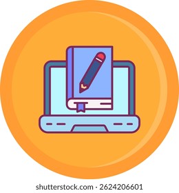 Online learning Line vector Icon Design