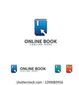 Online Learning logo, Online book symbol, online Education logo template