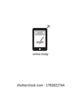 ilustración del logotipo de aprendizaje en línea de icono inteligente, libro, señal. diseño vectorial