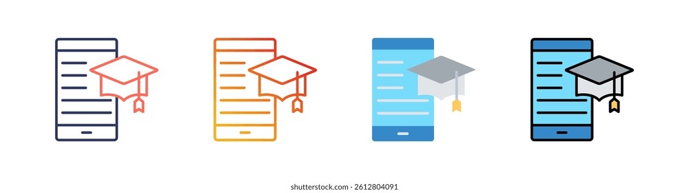 Online Learning Multistyle Icon Set Vector