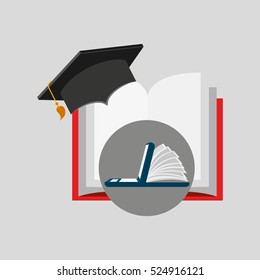 online learning open book cap graduation education vector illustration eps 10