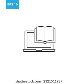 Online learning outline icon Vector illustration