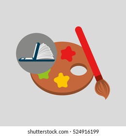 online learning paint brush education vector illustration eps 10