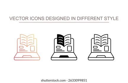 Online Learning Platform icon design with white background stock illustration