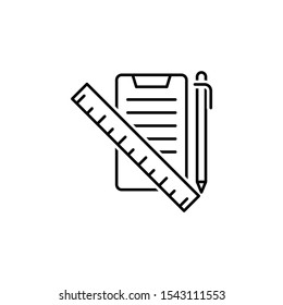 Online learning ruler pen simple line icon