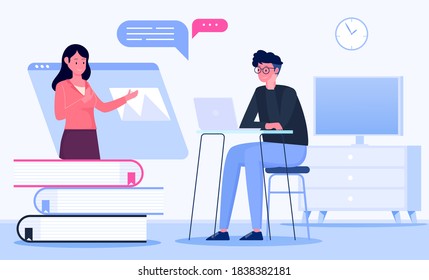 online learning and telecommuting concepts