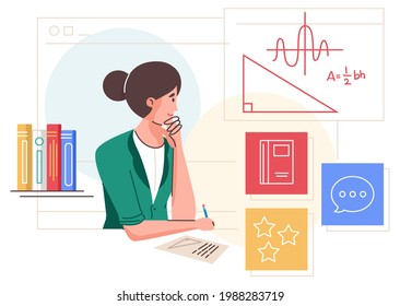 Illustration zum Online-Lernen von Vektorgrafiken