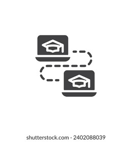 Online learning vector icon. filled flat sign for mobile concept and web design. Distance education glyph icon. E-learning symbol, logo illustration. Vector graphics