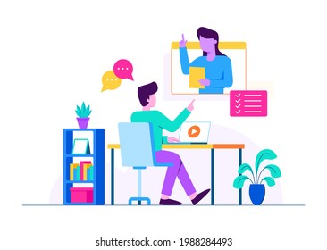 Online learning vector illustration assets
