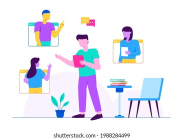 Online learning vector illustration assets
