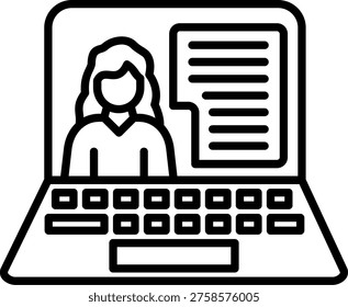 Online Learning Vector Line Icon Style