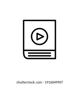 Online Learning Video Book Icon With Outline Style. Icons For Online Learning And Home Study.